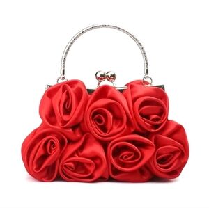 Red Rosette Clutch